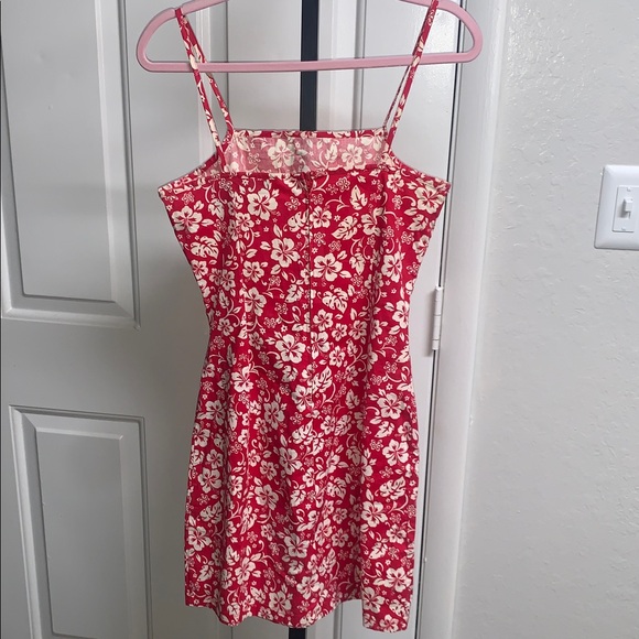 Vintage no boundaries floral square neck Hawaiian cotton blend resort dress - Picture 2 of 8